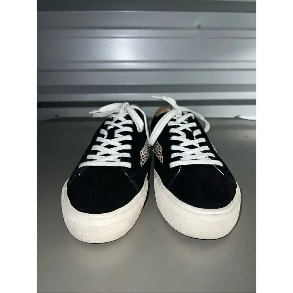 Madewell Black Suede & Leopard print Sneakers Size 9